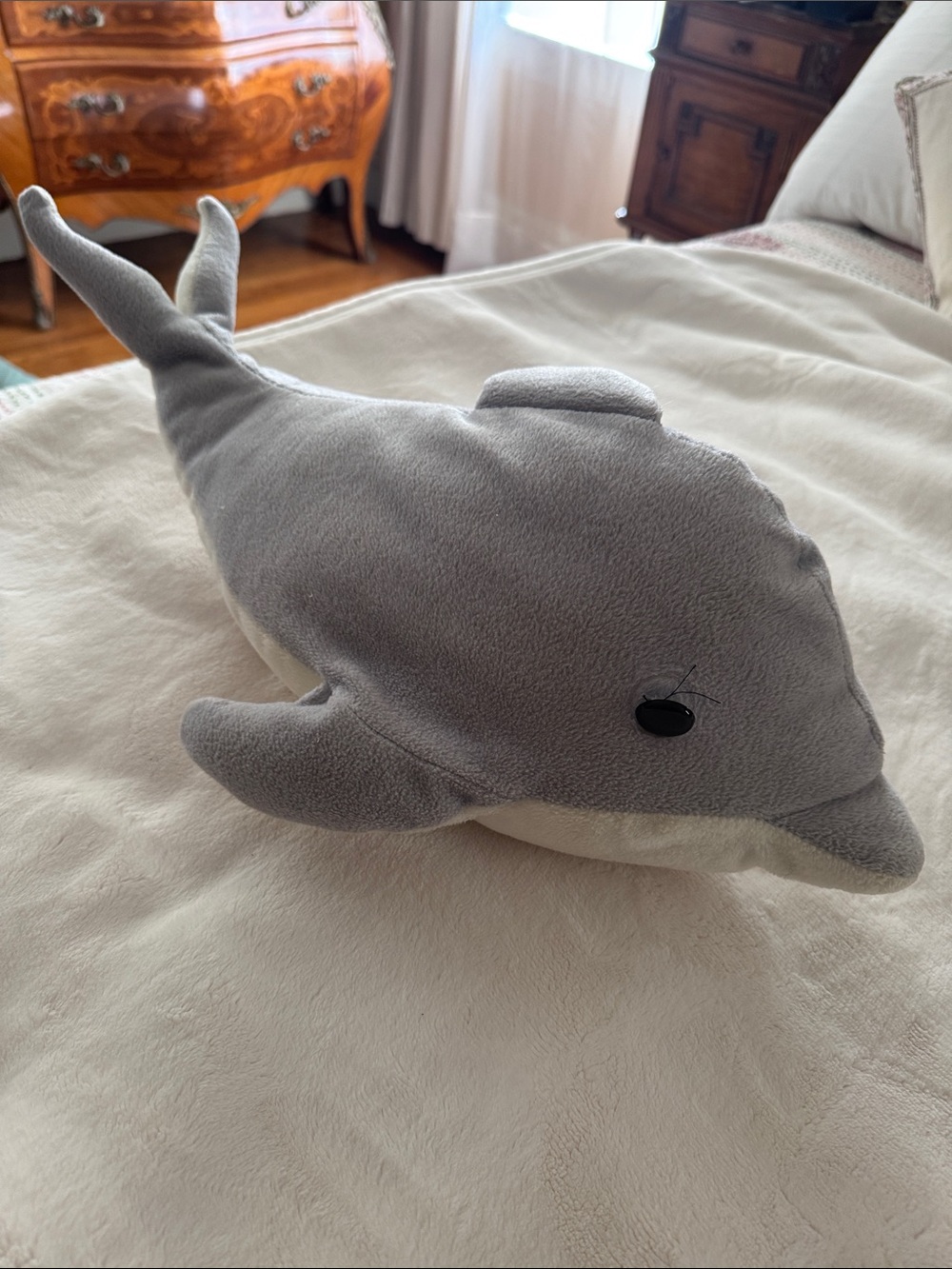 Gray Plush Dolphin Stuffed Animal